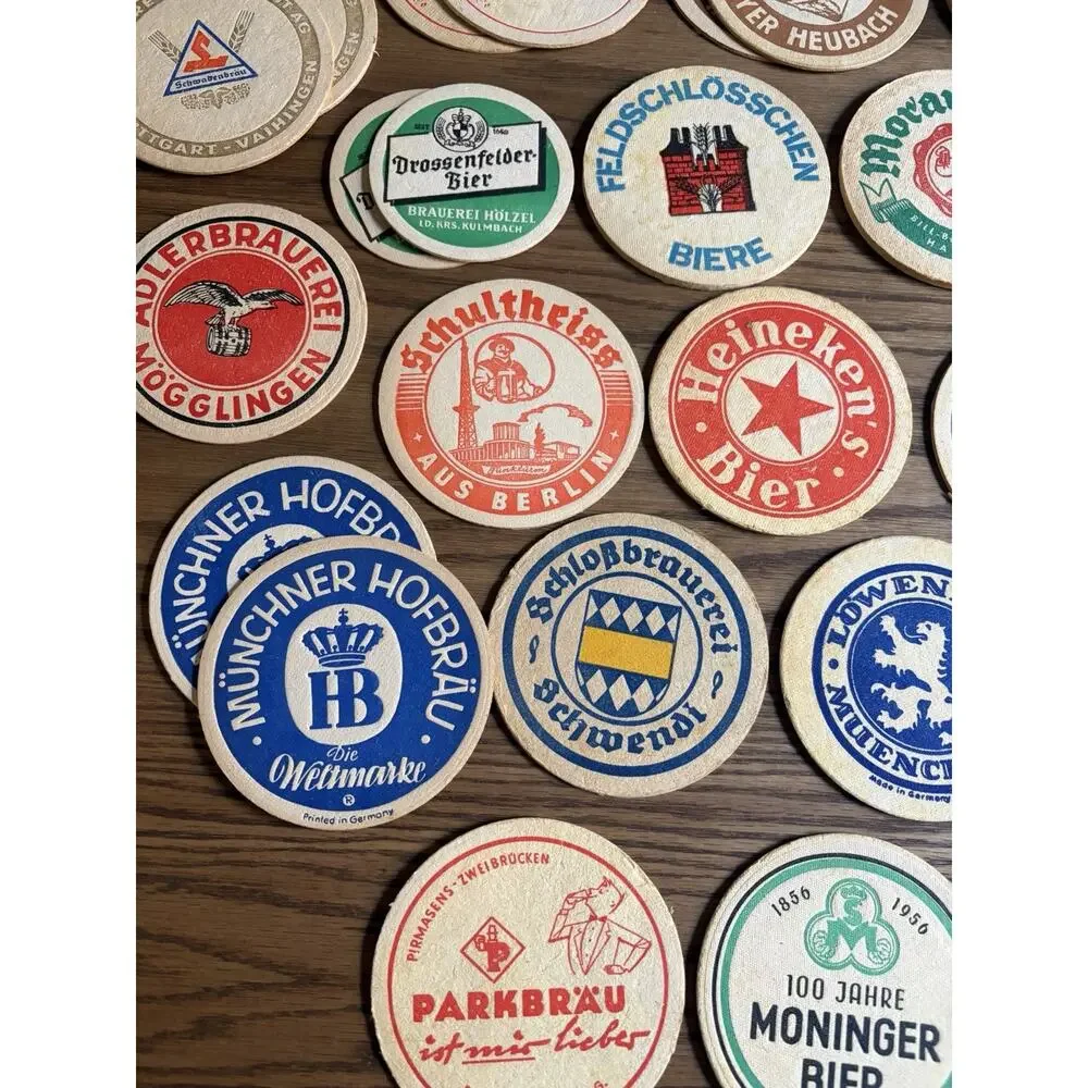 Vintage German European Foreign Beer Coasters Pub Bar Coasters Lot Of 42